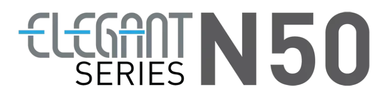 Logo oficial de la serie Elegant N50 de barandas Venau"